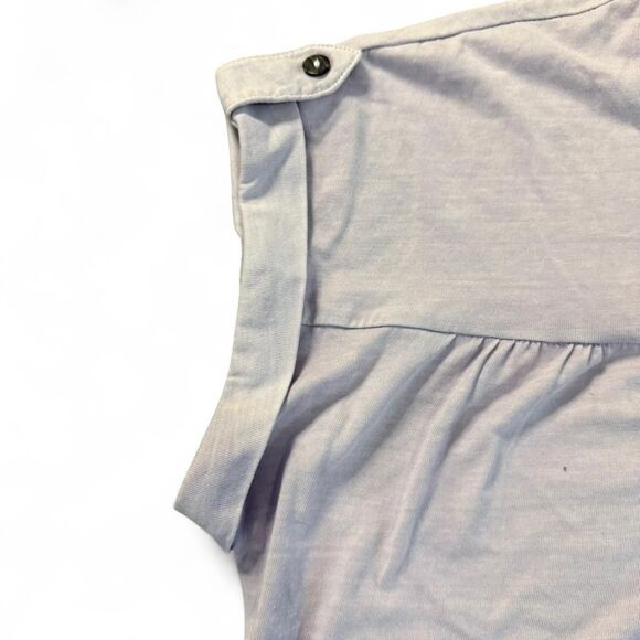 Eddie Bauer S Lavender Cap Sleeve Henley Button Front Top Stretch Cotton Blend - Picture 4 of 9